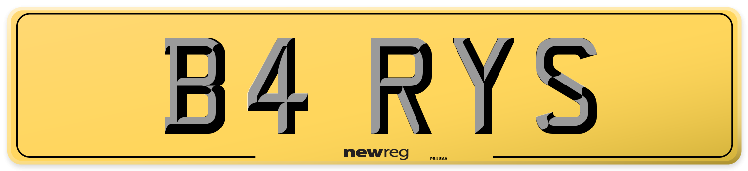 B4 RYS Rear Number Plate