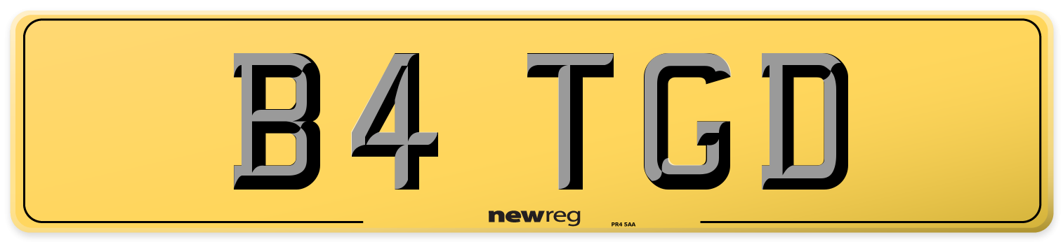 B4 TGD Rear Number Plate
