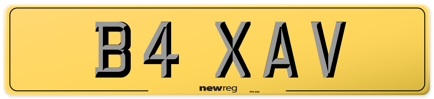 B4 XAV Rear Number Plate