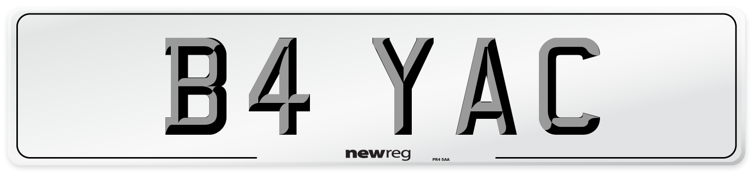 B4 YAC Front Number Plate