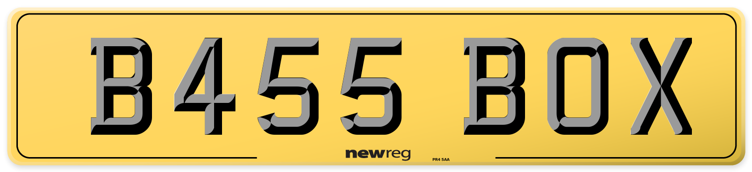 B455 BOX Rear Number Plate