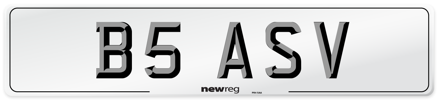 B5 ASV Front Number Plate