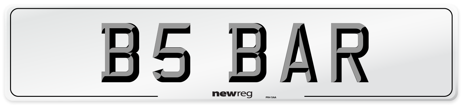 B5 BAR Front Number Plate