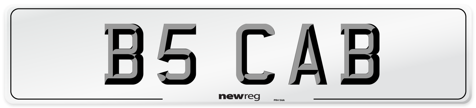 B5 CAB Front Number Plate