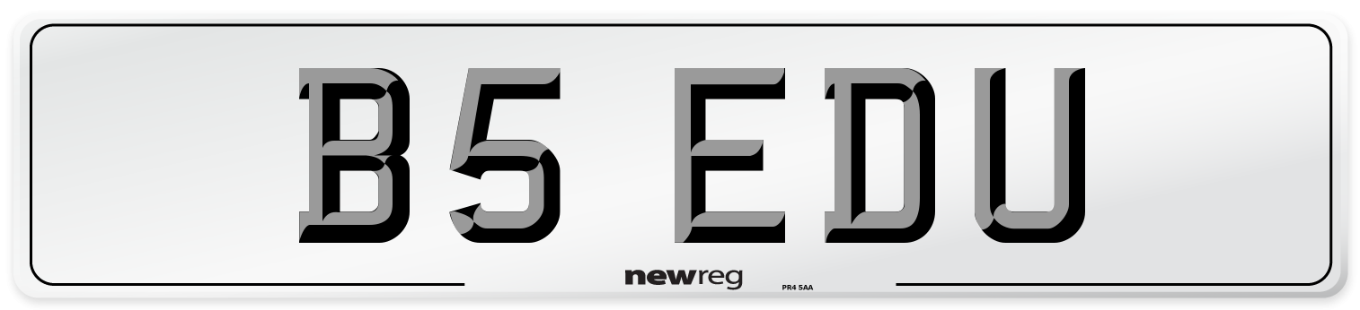 B5 EDU Front Number Plate