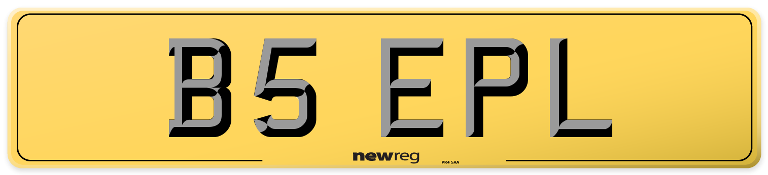B5 EPL Rear Number Plate