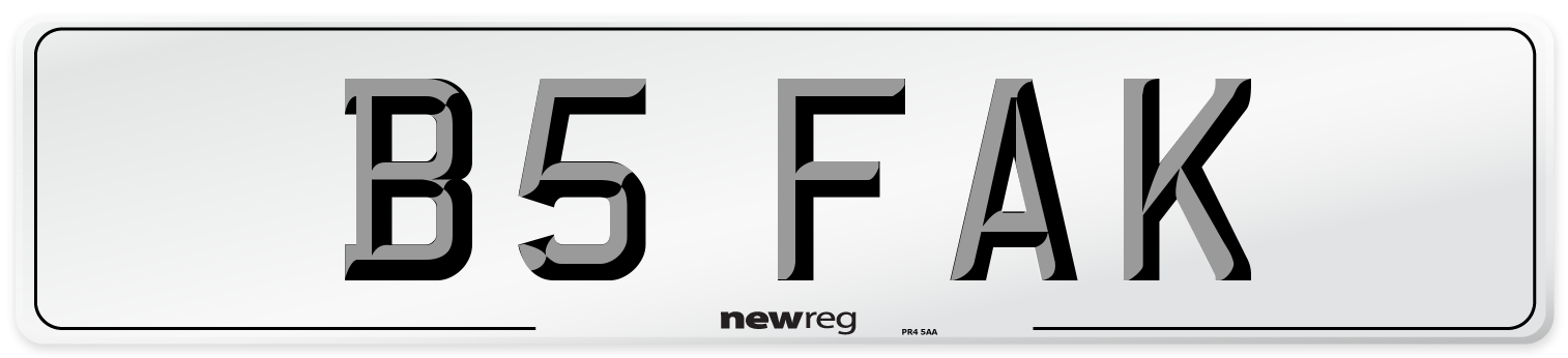 B5 FAK Front Number Plate