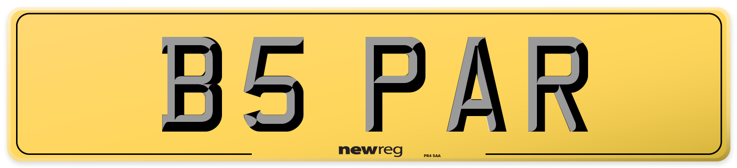 B5 PAR Rear Number Plate