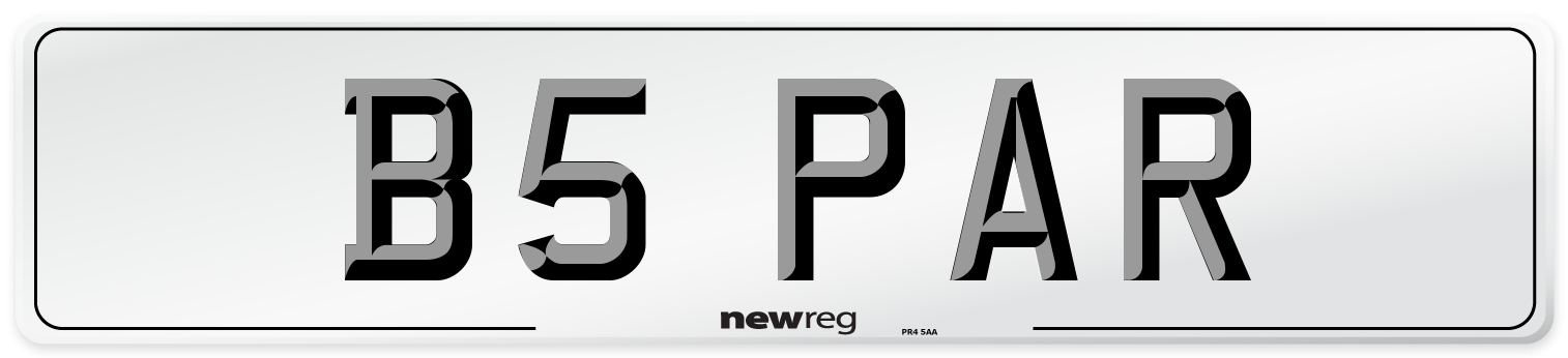 B5 PAR Front Number Plate