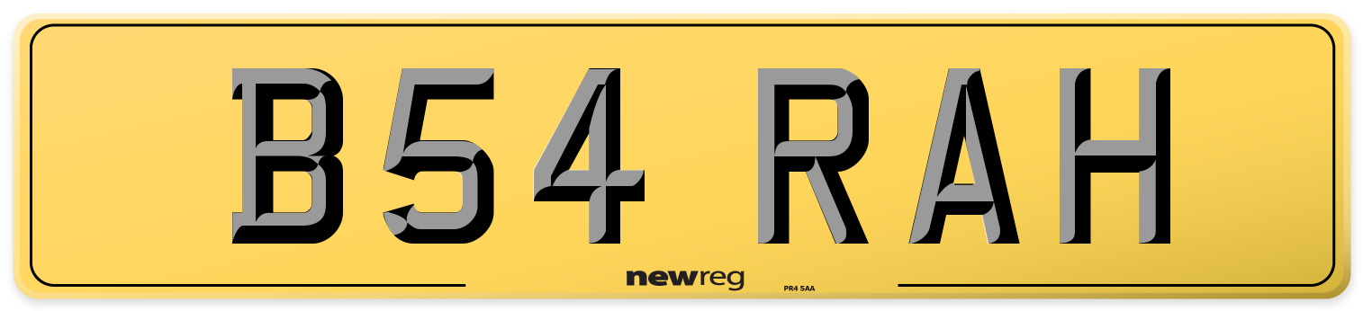 B54 RAH Rear Number Plate