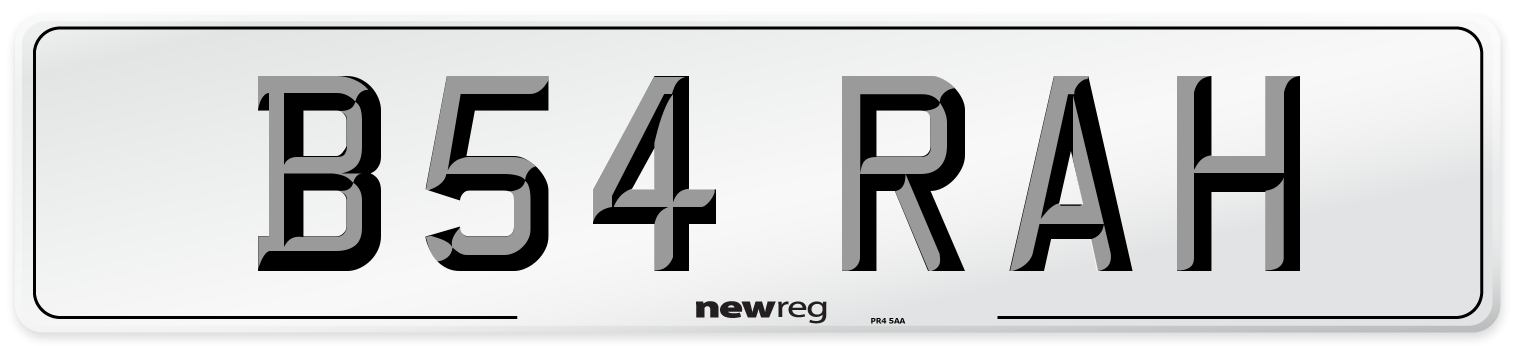 B54 RAH Front Number Plate