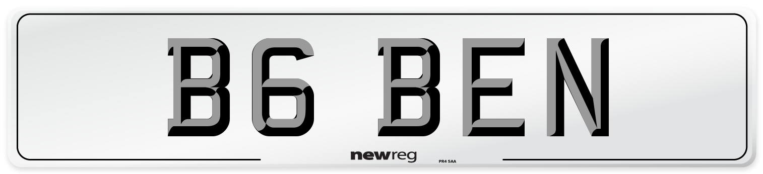 B6 BEN Front Number Plate