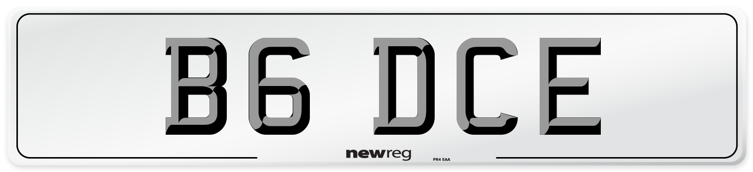 B6 DCE Front Number Plate