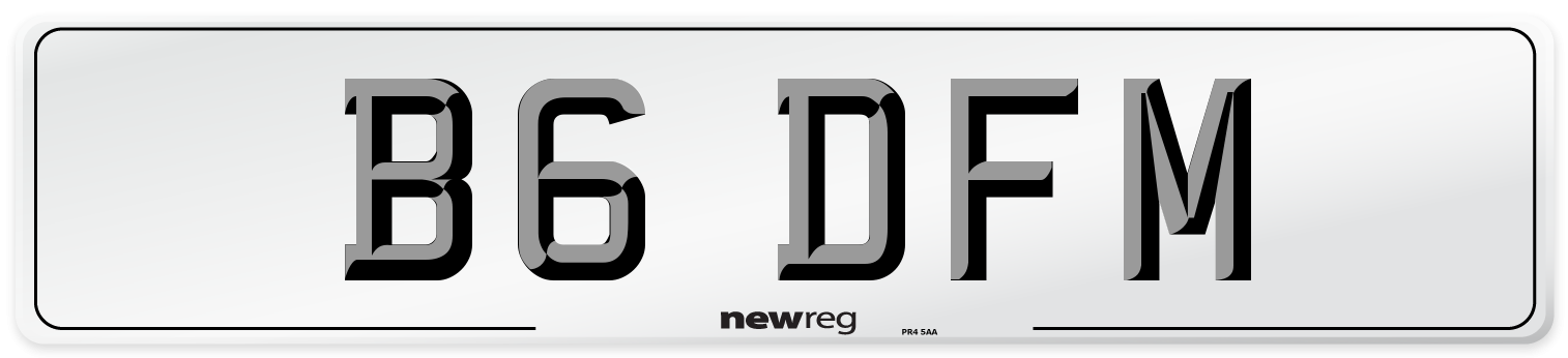 B6 DFM Front Number Plate