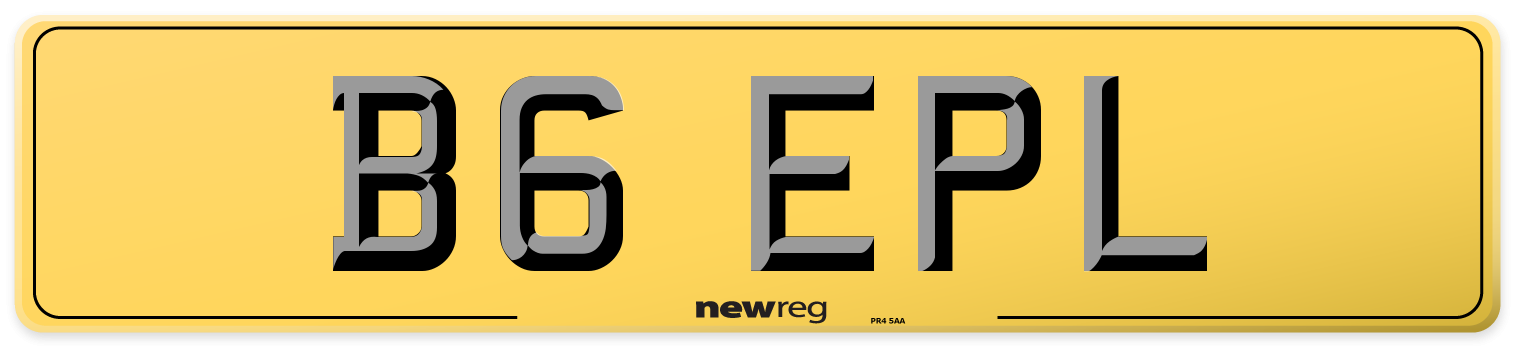 B6 EPL Rear Number Plate