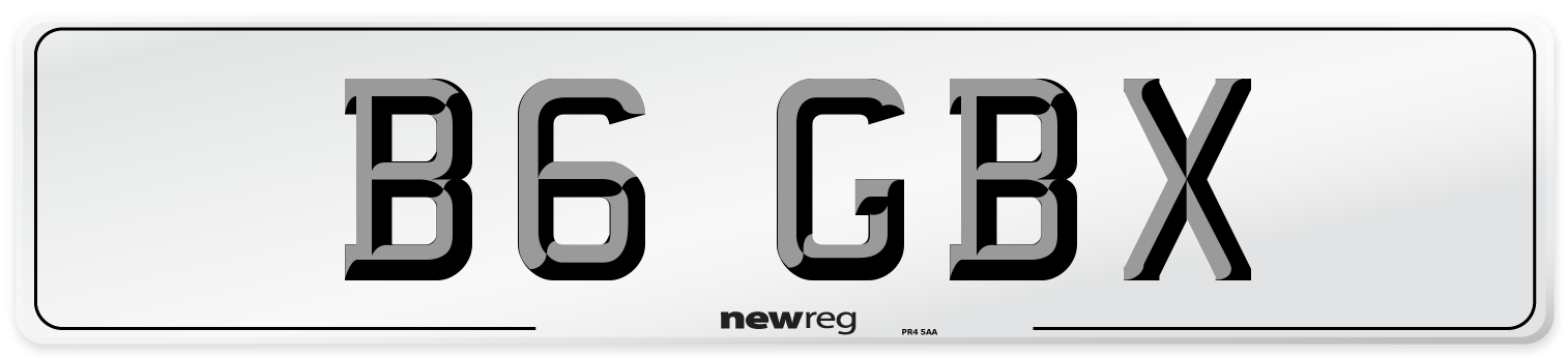 B6 GBX Front Number Plate