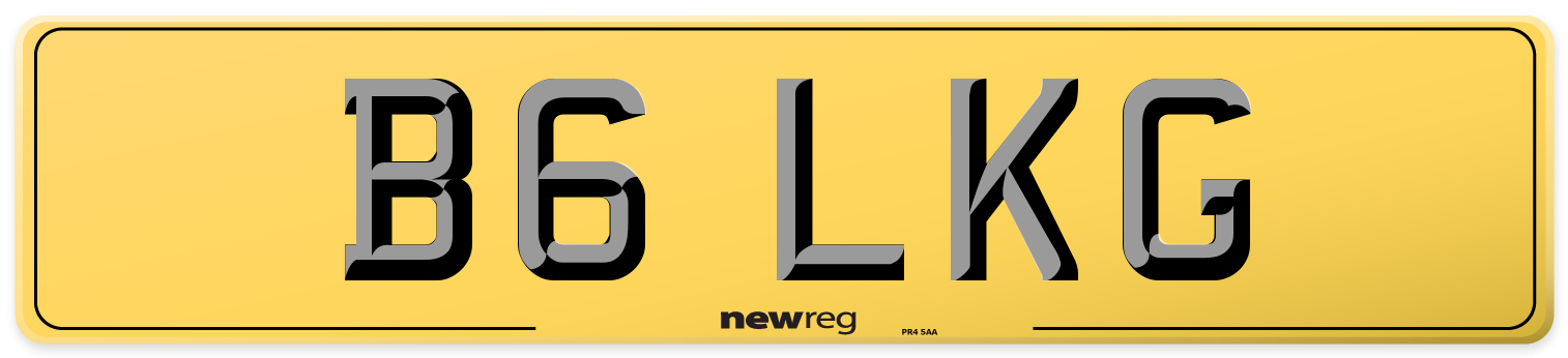 B6 LKG Rear Number Plate