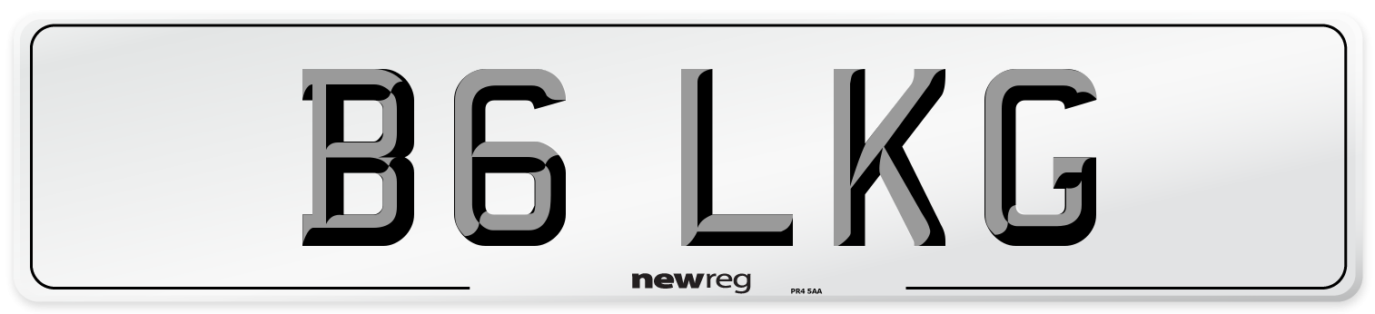 B6 LKG Front Number Plate