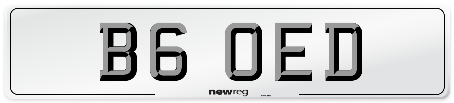 B6 OED Front Number Plate