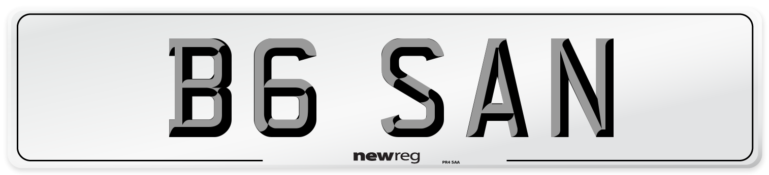 B6 SAN Front Number Plate