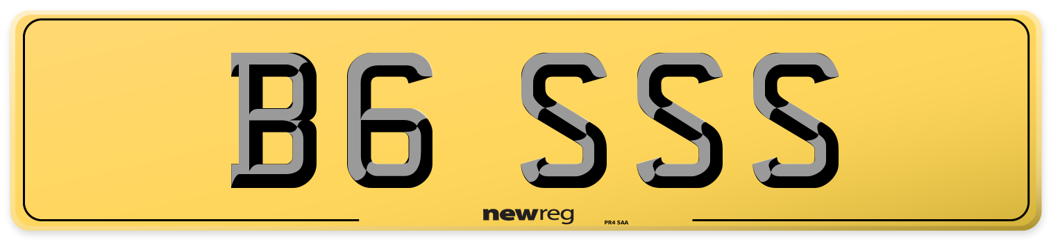 B6 SSS Rear Number Plate
