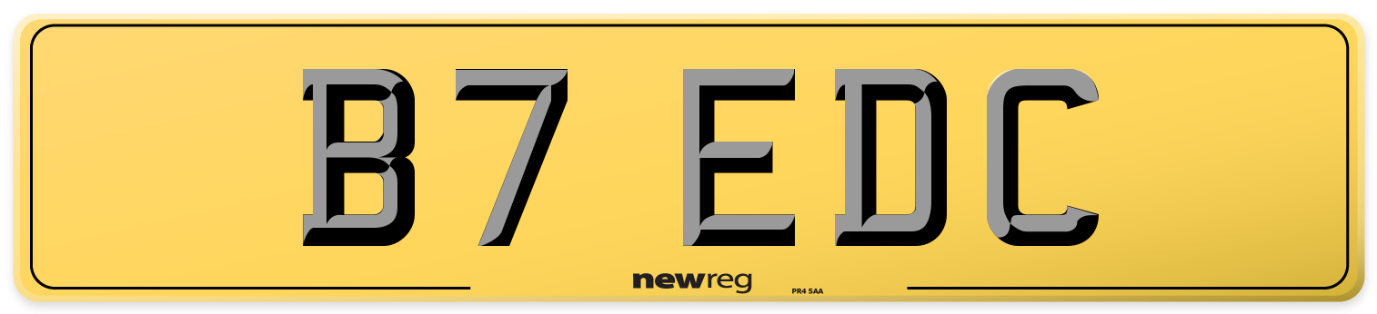 B7 EDC Rear Number Plate