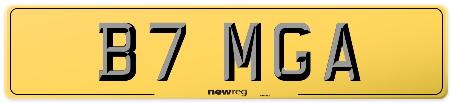 B7 MGA Rear Number Plate