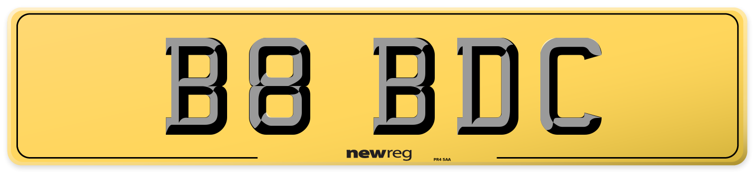 B8 BDC Rear Number Plate