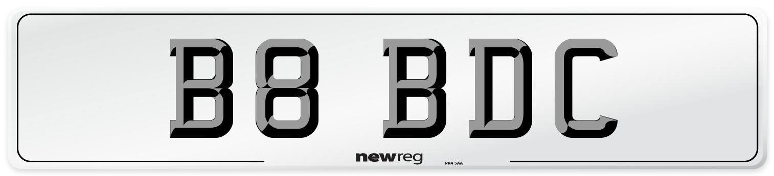 B8 BDC Front Number Plate