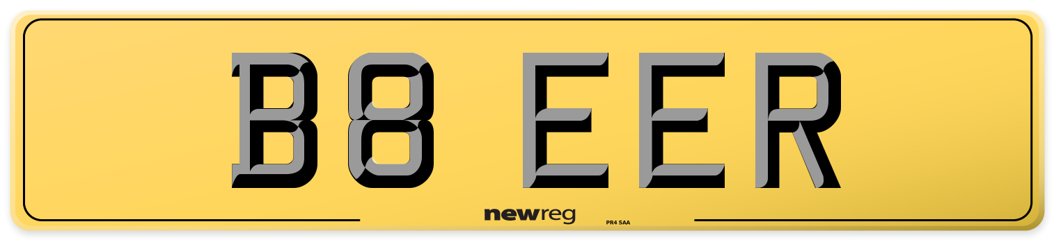 B8 EER Rear Number Plate