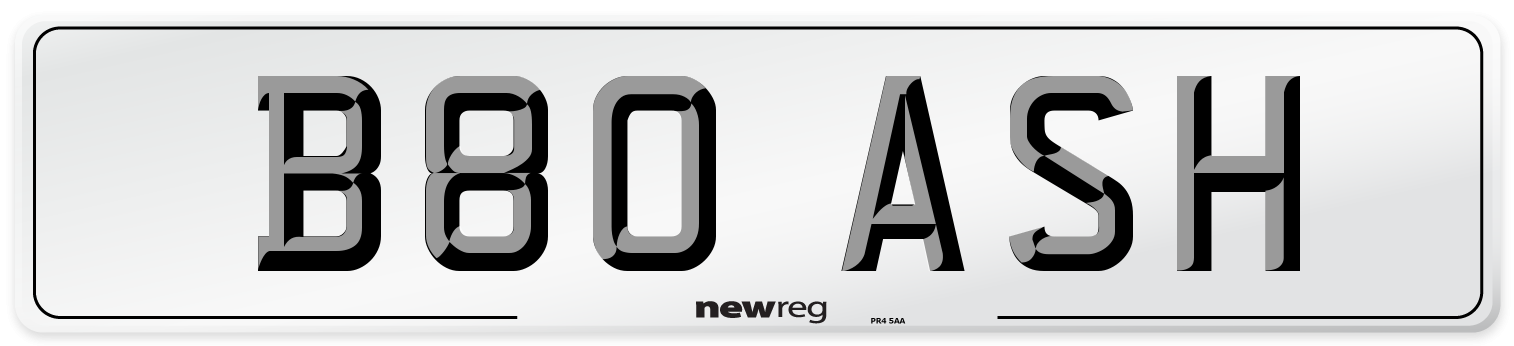 B80 ASH Front Number Plate
