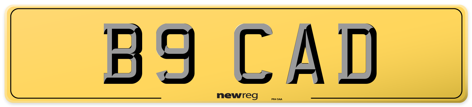 B9 CAD Rear Number Plate