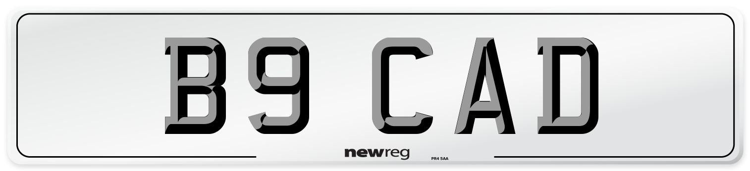 B9 CAD Front Number Plate