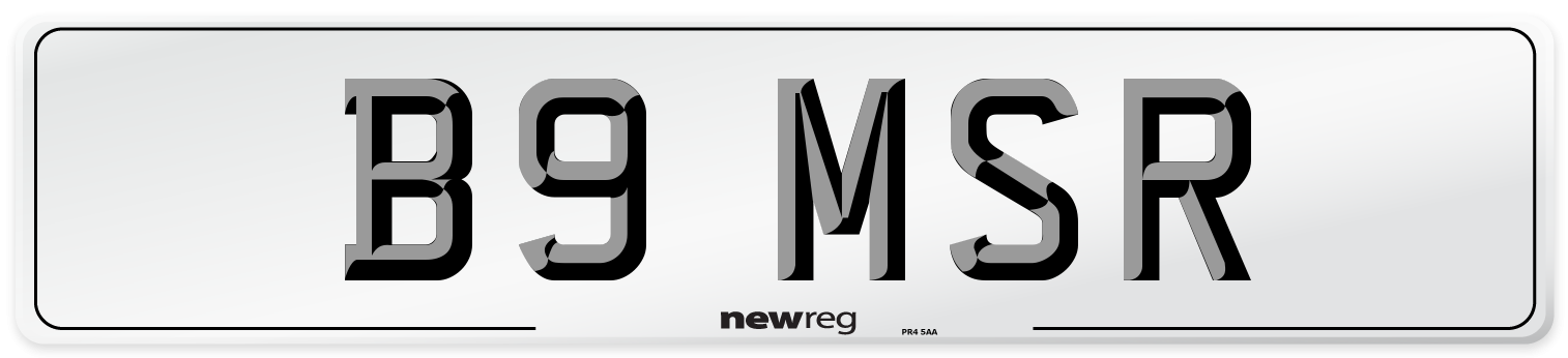 B9 MSR Front Number Plate