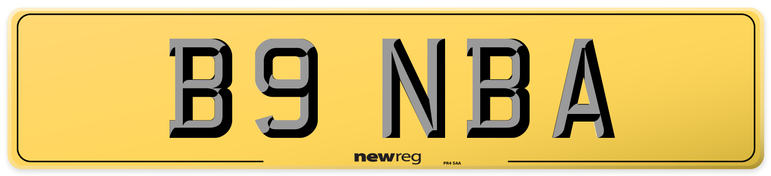 B9 NBA Rear Number Plate