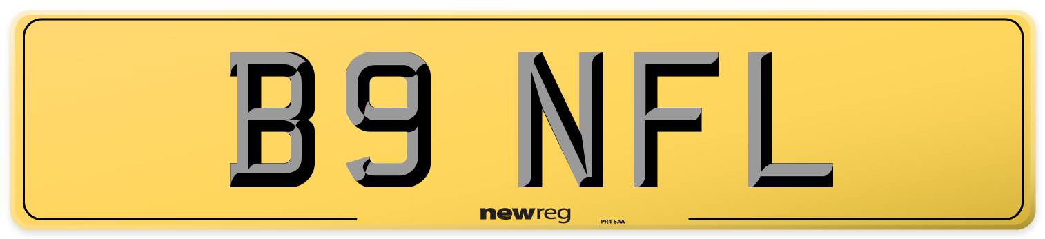 B9 NFL Rear Number Plate