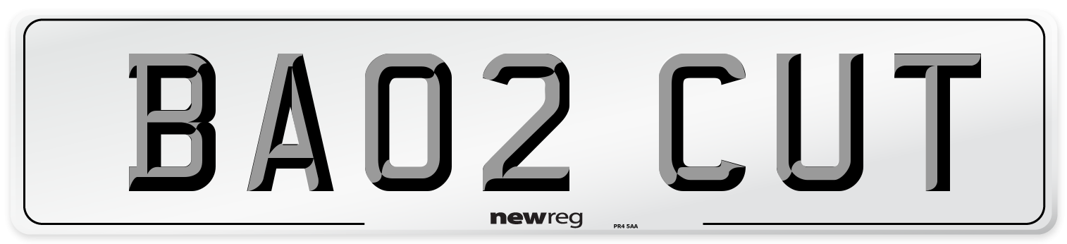 BA02 CUT Front Number Plate