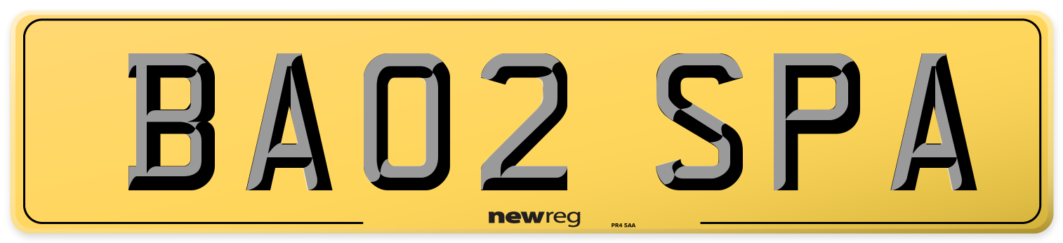 BA02 SPA Rear Number Plate