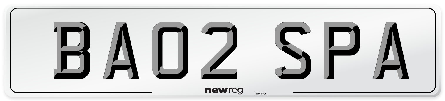 BA02 SPA Front Number Plate