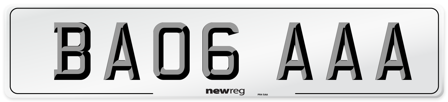 BA06 AAA Front Number Plate