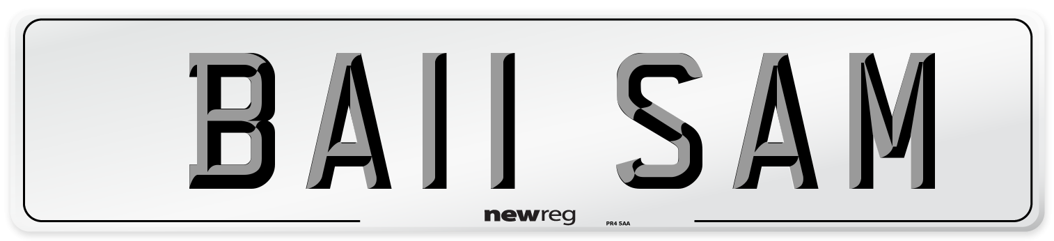 BA11 SAM Front Number Plate