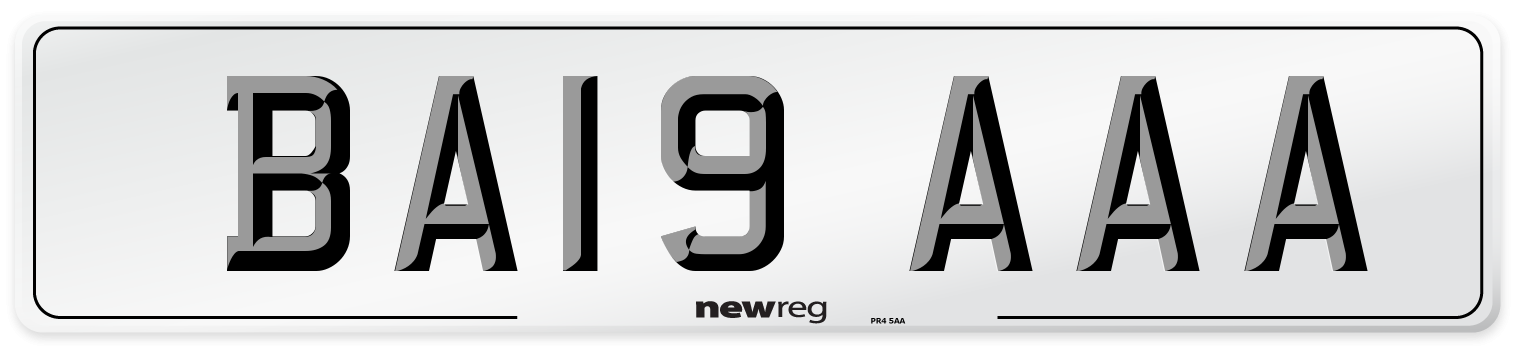 BA19 AAA Front Number Plate