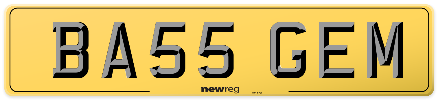 BA55 GEM Rear Number Plate