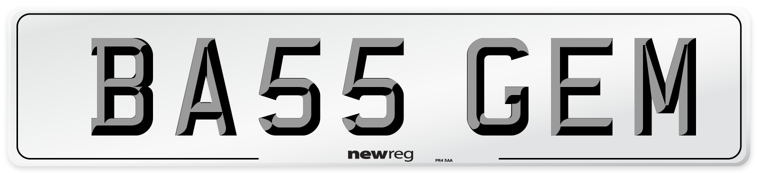 BA55 GEM Front Number Plate