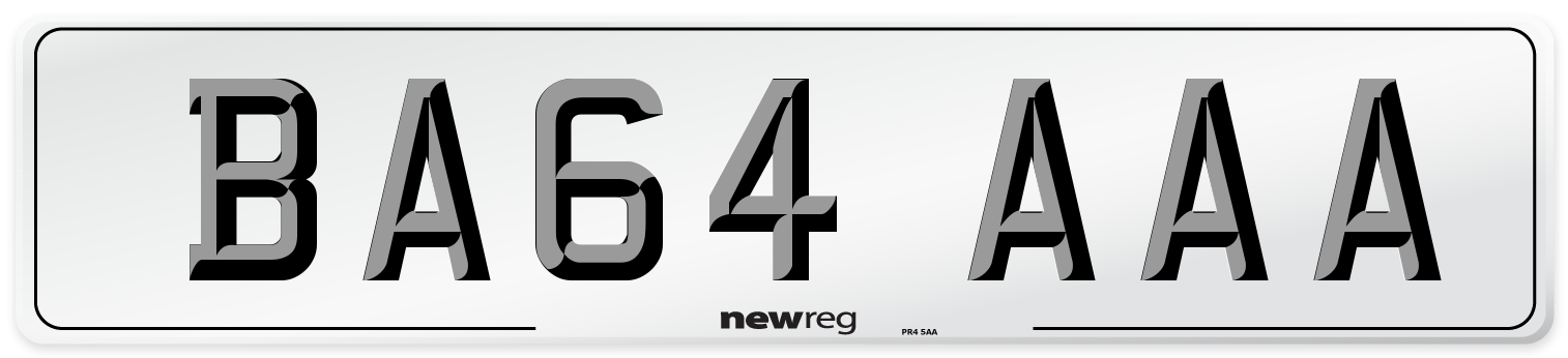 BA64 AAA Front Number Plate