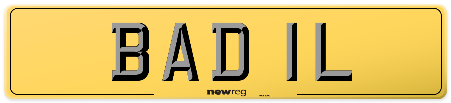 BAD 1L Rear Number Plate