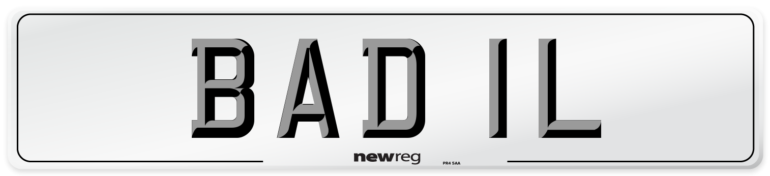 BAD 1L Front Number Plate