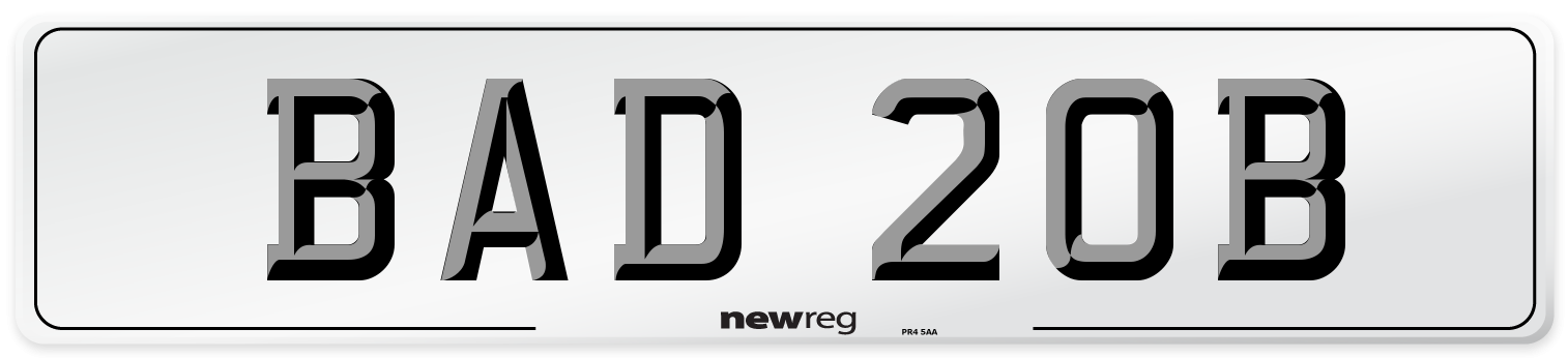 BAD 20B Front Number Plate
