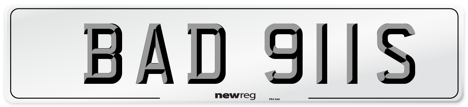 BAD 911S Front Number Plate