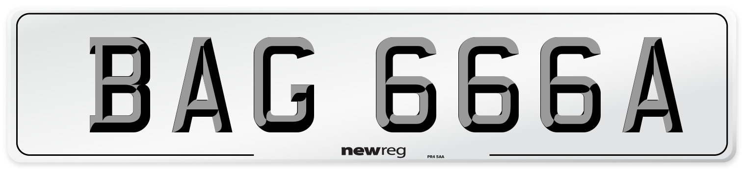 BAG 666A Front Number Plate